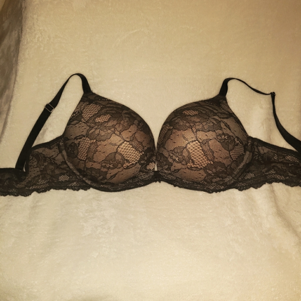 💞 VS BIOFIT PUSH-UP Black Lace 3 Hook Bra 36DD
